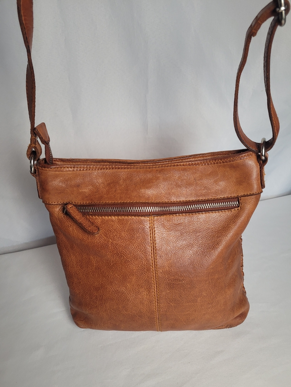 Vilenca Holland Brown Leather Woven Hobo Adjustable Crossbody Bag Purse - Picture 2 of 11